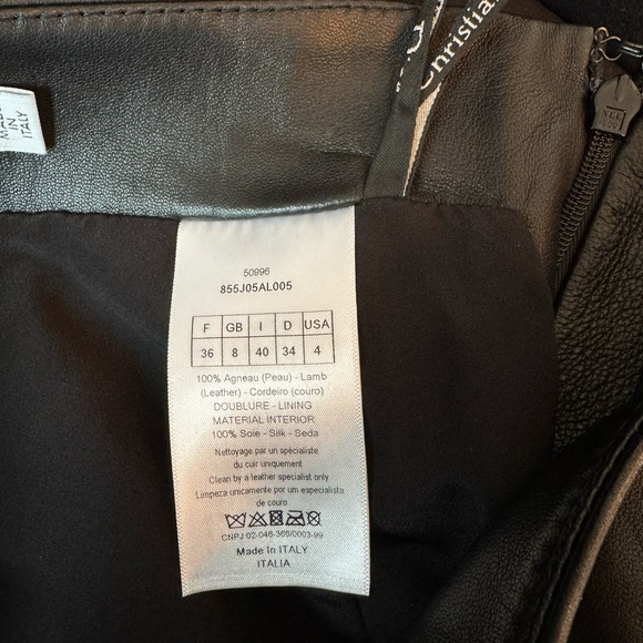 Christian Dior - 100% Lamb Skin Leather Skirt - 100% silk lining. Size US 4 - Picture 4 of 6